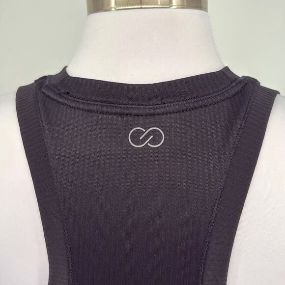 Calls Womens Black Ribbed Sleeveless Racerback Tank Size M Stretch Knit - Picture 4 of 9